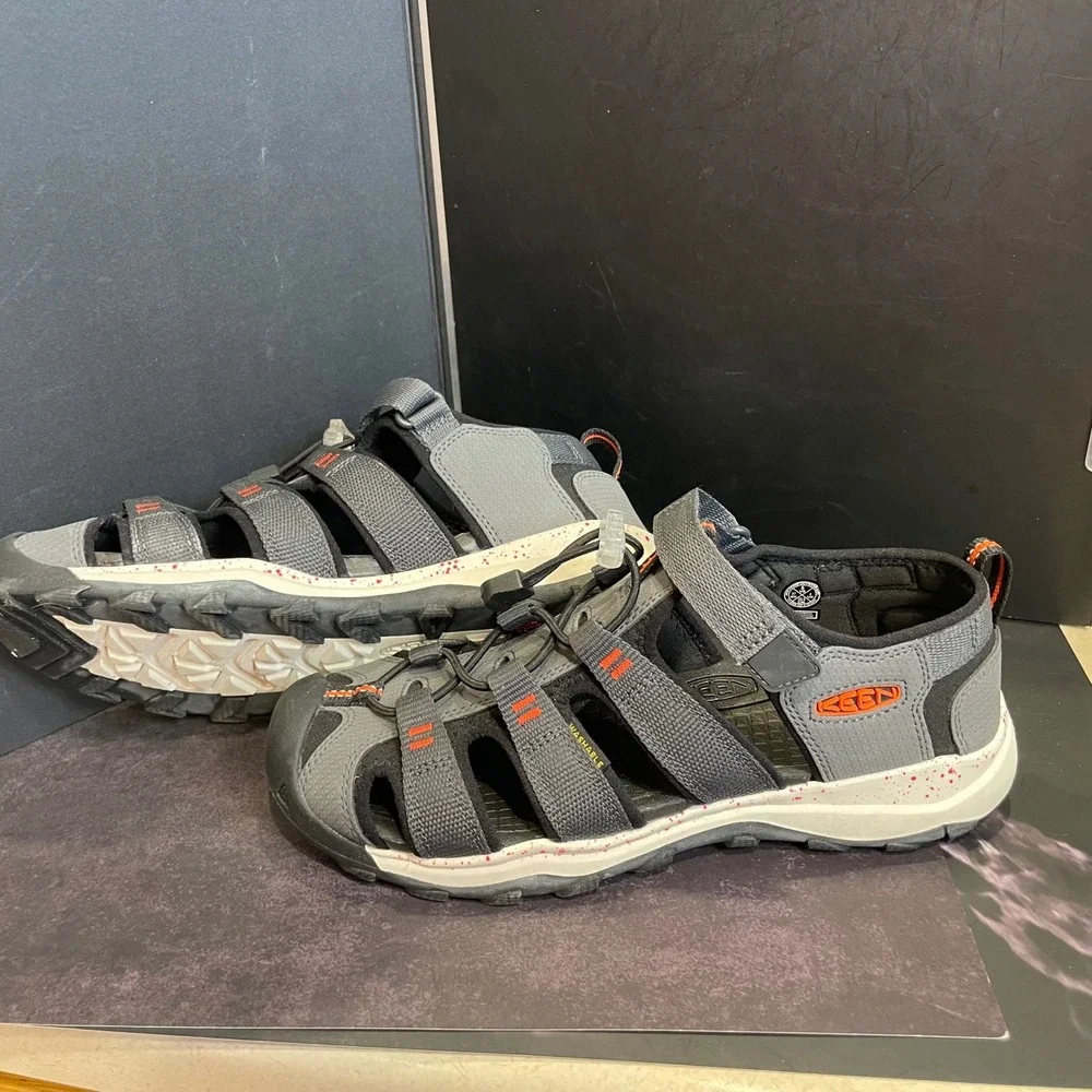 KEEN Newport H2 Grey Orange Waterproof Hiking Sandals Kids 5 1022247 Women's 7